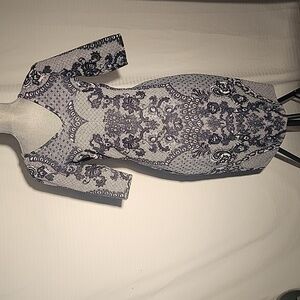 Baraschi Womens Black & Gray, Quarter Sleeves, Midi Dress, Size: 4